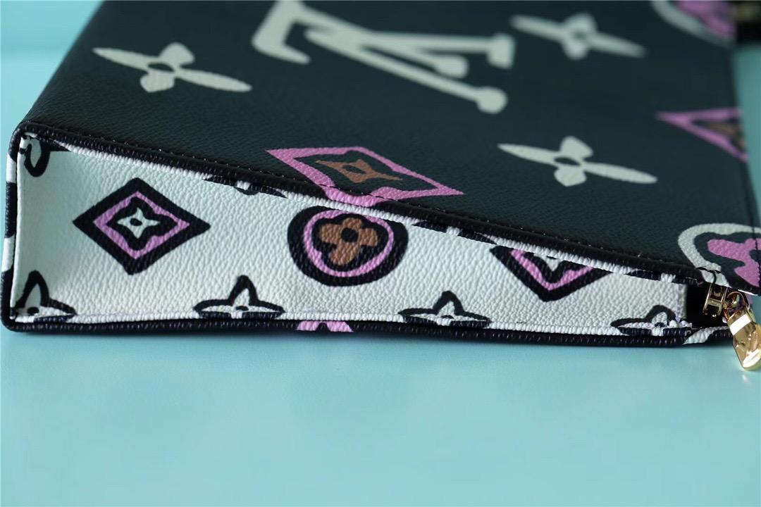 1:1 Replica Louis Vuitton Cosmetic Toiletry Pouch 26 Waxed Monogram Canvas Black For Women, Women's Wallets 9.8in/25cm LV M80751 - Image 5