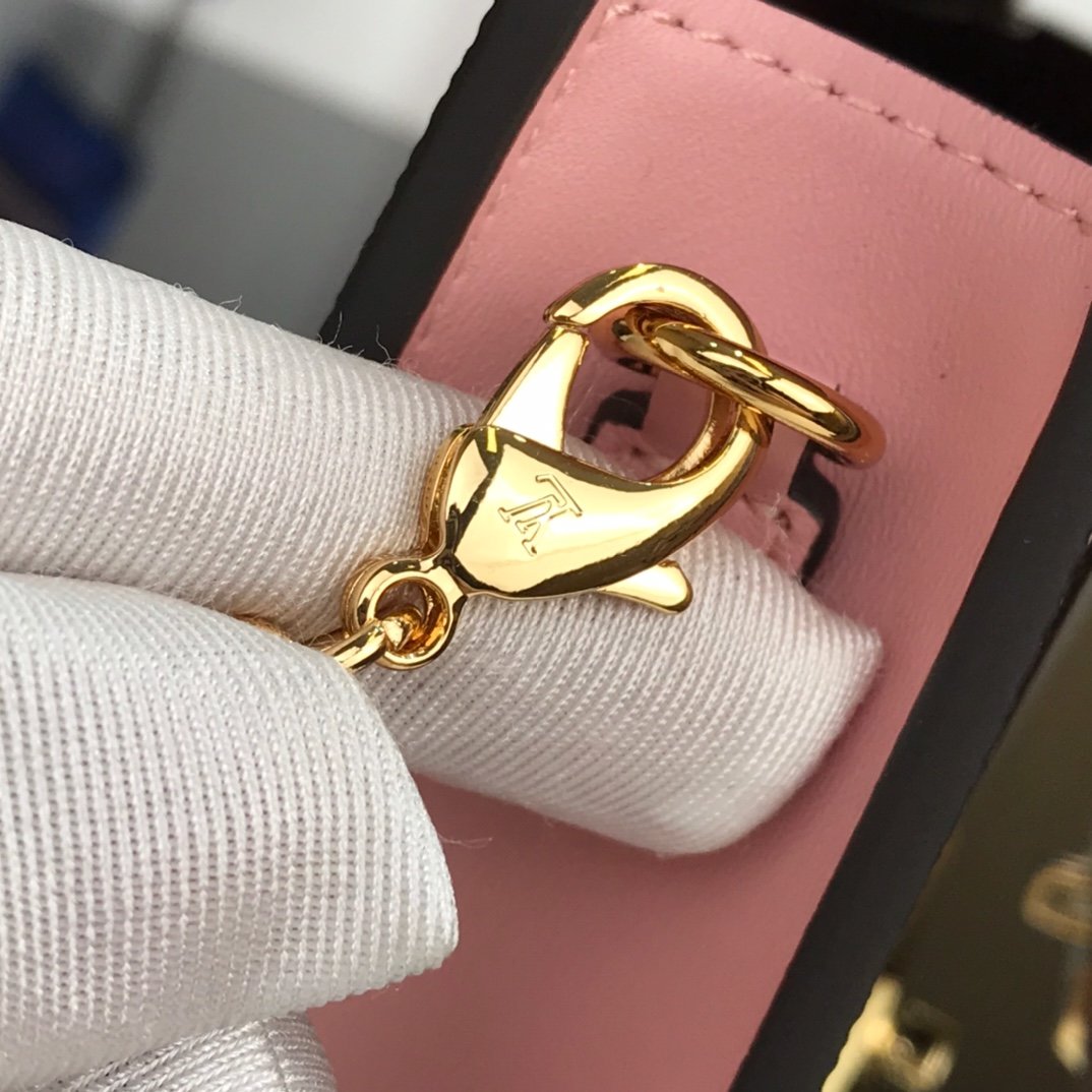 1:1 Replica Louis Vuitton Croisette Chain Wallet Damier Ebene Canvas Magnolia Pink For Women, Women's Wallet 8.3in/21cm LV N60287 - Image 5