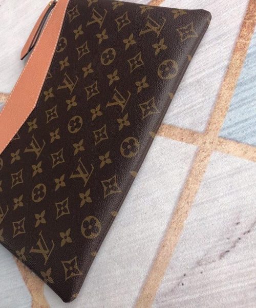 1:1 Replica Louis Vuitton Daily Pouch Bag Monogram Canvas Light Pink For Women 11.6in/29.5cm LV M62942