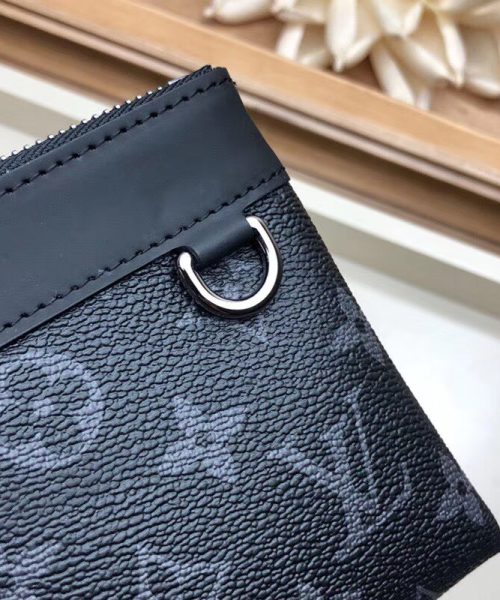 1:1 Replica Louis Vuitton Discovery Pochette Monogram Pacific Canvas Black For Women, Women's Wallet 8.3in/21cm LV M44323