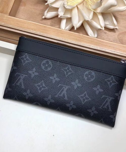 1:1 Replica Louis Vuitton Discovery Pochette Monogram Pacific Canvas Black For Women, Women's Wallet 8.3in/21cm LV M44323
