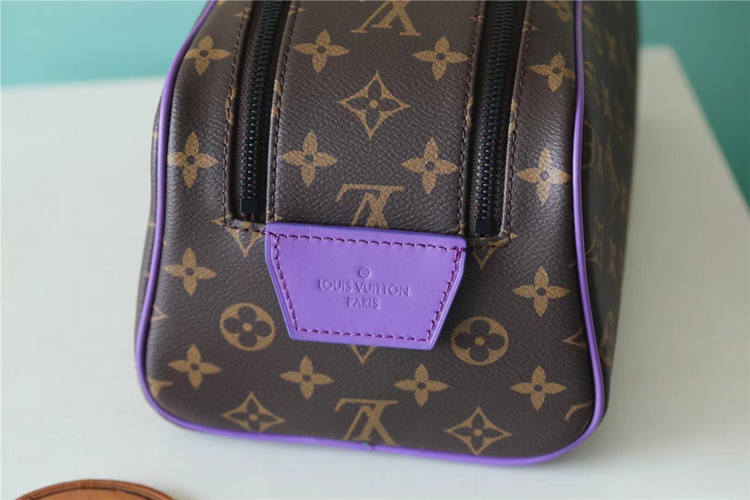 1:1 Replica Louis Vuitton Dopp Kit Poche Toilette Monogram Canvas By Virgil Abloh's Minty /Purple For Women, Women's Wallets 11in/28cm LV - Image 7