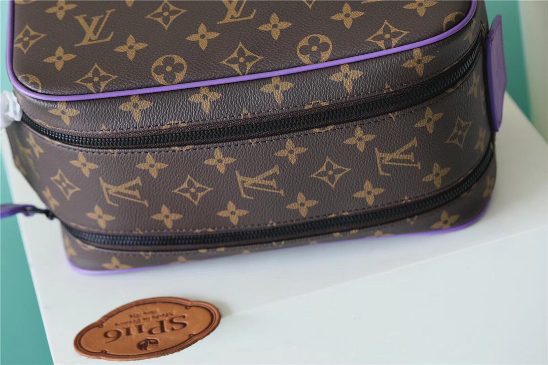 1:1 Replica Louis Vuitton Dopp Kit Poche Toilette Monogram Canvas By Virgil Abloh's Minty /Purple For Women, Women's Wallets 11in/28cm LV - Image 6