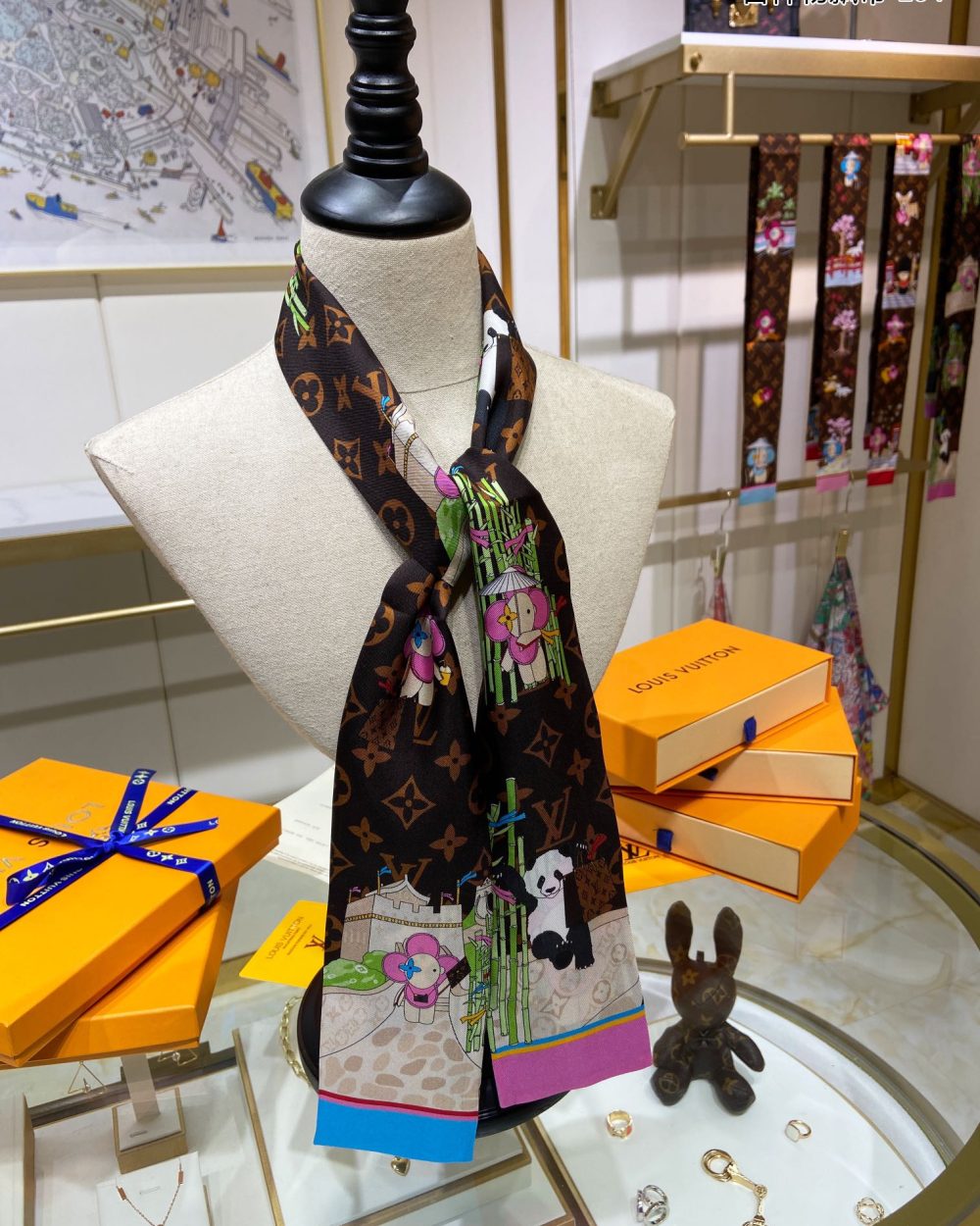 Louis Vuitton Double LV Scarf Brown 120cm/47in M77383 