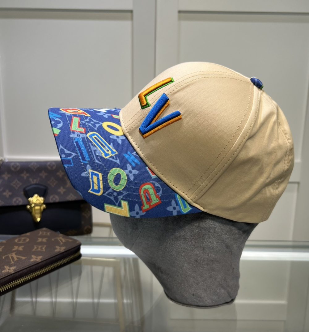 Louis Vuitton Embroidered Logo Baseball Cap Cream LV Cap