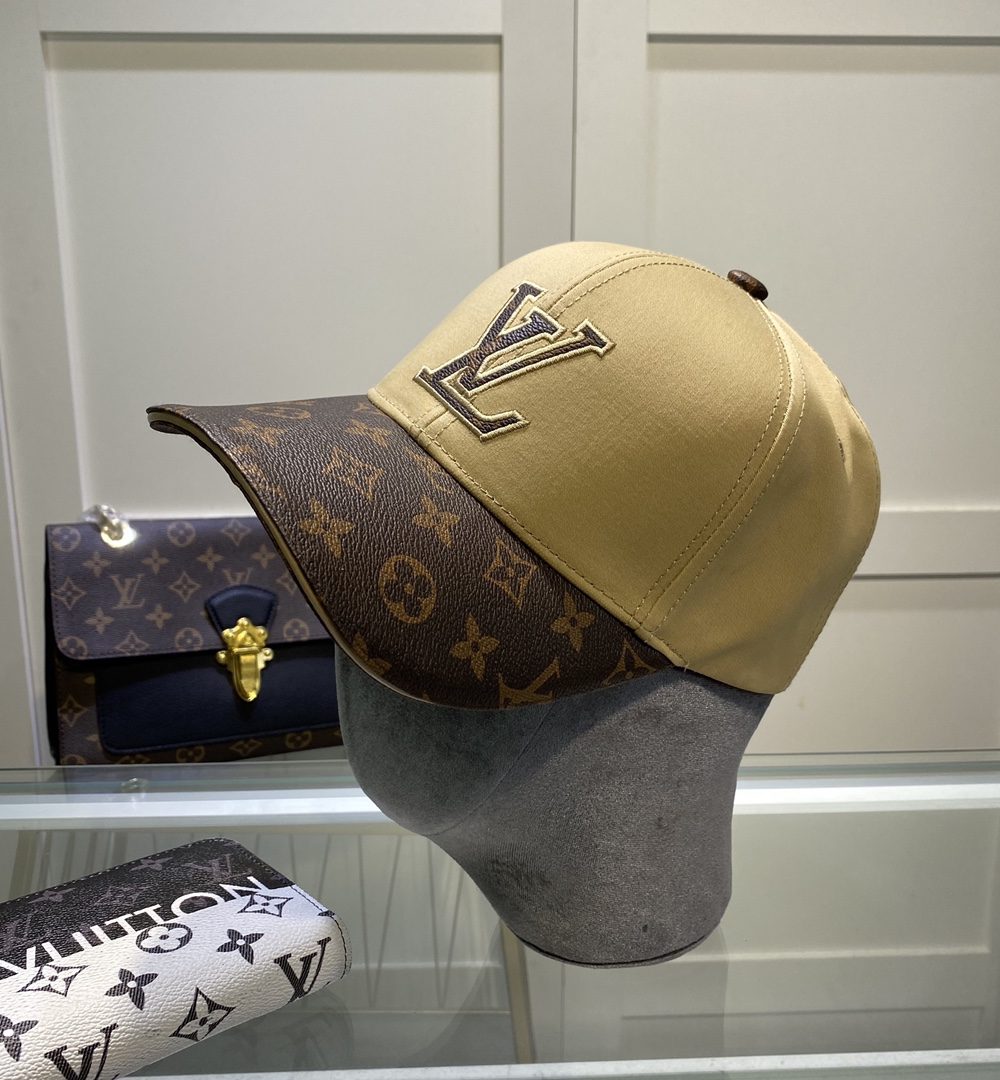 Louis Vuitton Embroidered Logo Baseball Cap Gold/Brown LV Cap