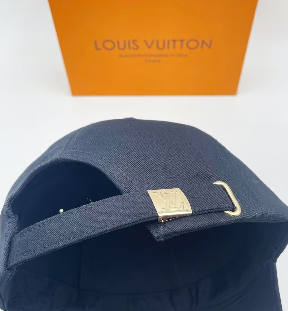 Louis Vuitton Embroidered Logo Baseball Cap Navy Blue LV Cap