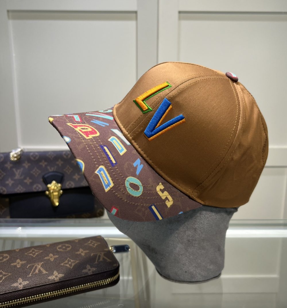 Louis Vuitton Embroidered Logo Baseball Cap Red LV Cap