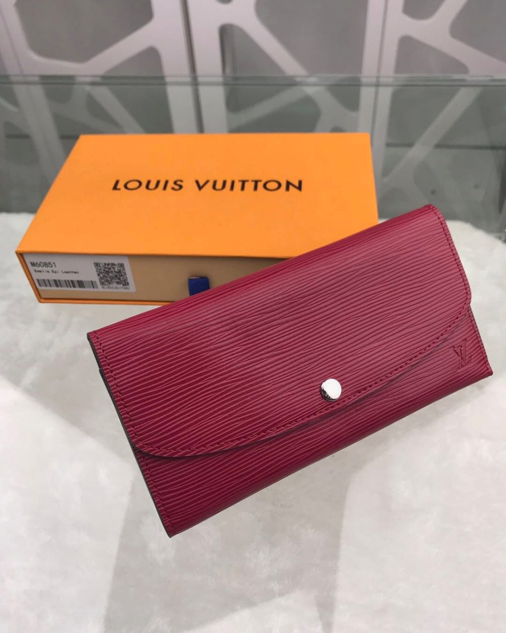1:1 Replica Louis Vuitton Emilie Wallet Epi Fuchsia For Women, Women's Wallets 7.5in/19cm LV