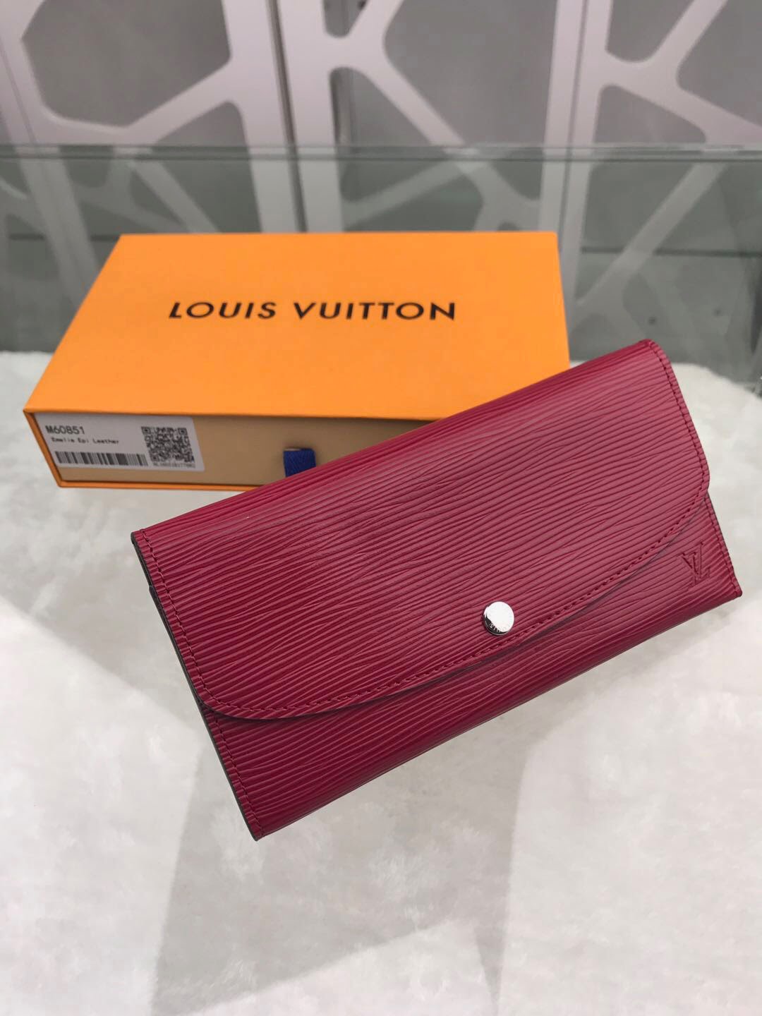 1:1 Replica Louis Vuitton Emilie Wallet Epi Fuchsia For Women, Women's Wallets 7.5in/19cm LV