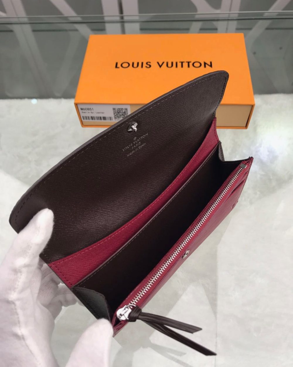 1:1 Replica Louis Vuitton Emilie Wallet Epi Fuchsia For Women, Women's Wallets 7.5in/19cm LV 