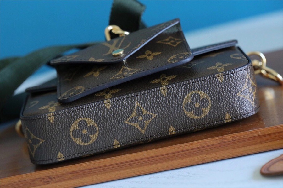 1:1 Replica Louis Vuitton Felicie Strap & Go Monogram Canvas Khaki Green For Women, Women's Wallets 6.7in/17cm LV M80091 - Image 7