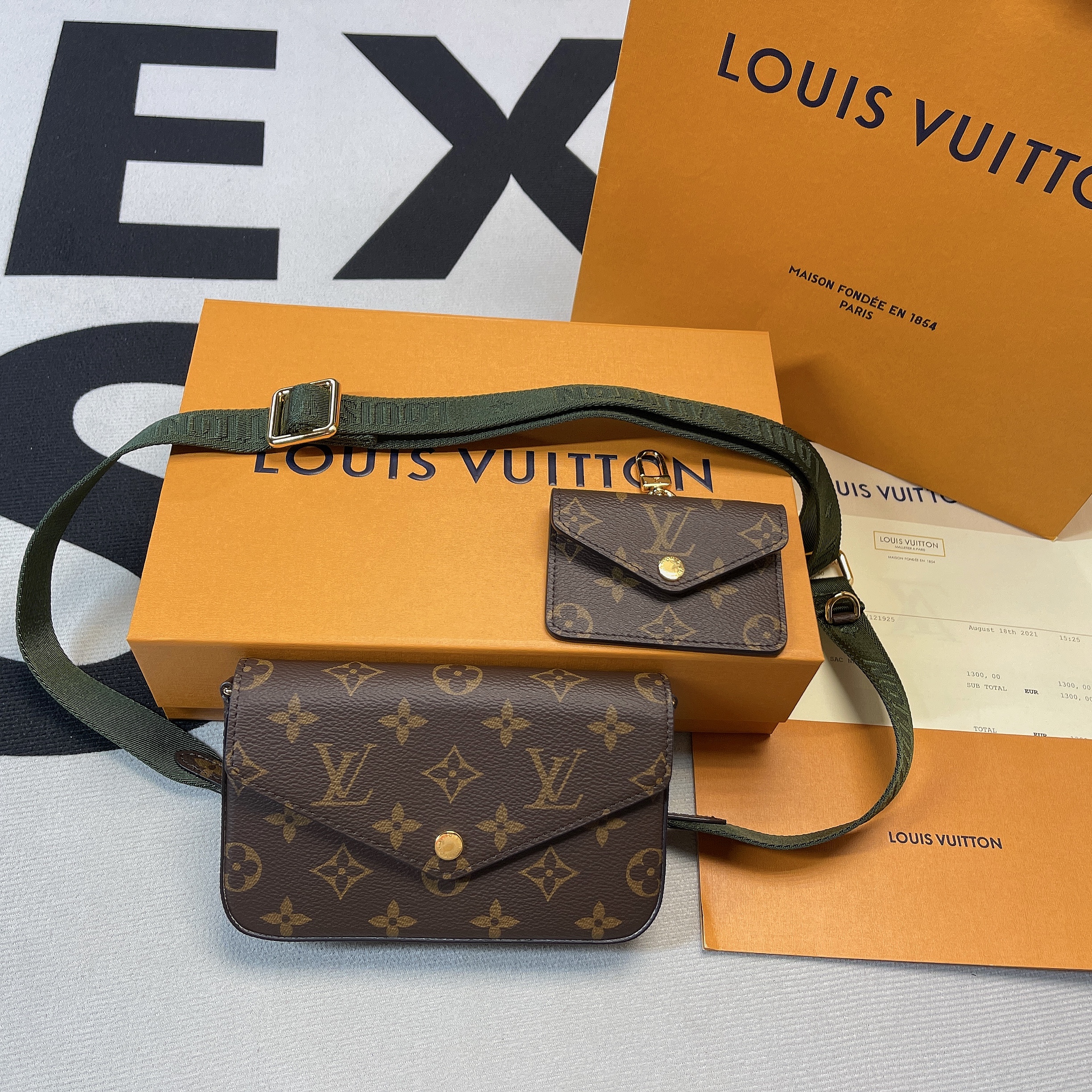 1:1 Replica Louis Vuitton Felicie Strap & Go Monogram Canvas Khaki Green For Women, Women's Wallets 6.7in/17cm LV M80091 - Image 11
