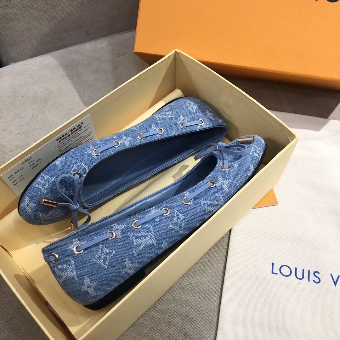Louis Vuitton Gloria Flat Loafer Blue For Women LV - Image 4