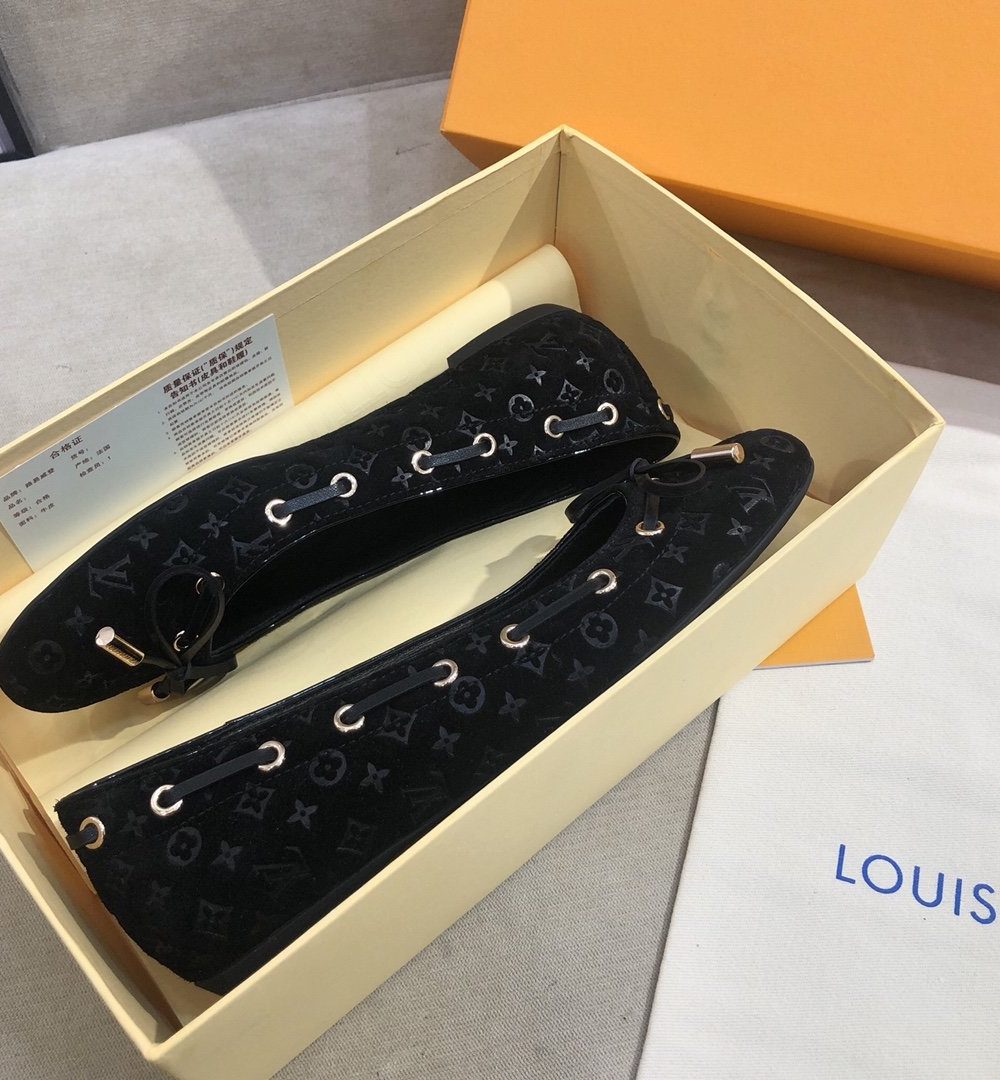 Louis Vuitton Gloria Flat Loafer Patent Monogram Material Black For Women LV