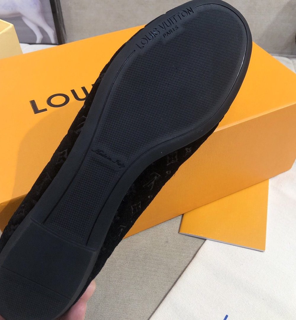 Louis Vuitton Gloria Flat Loafer Patent Monogram Material Black For Women LV