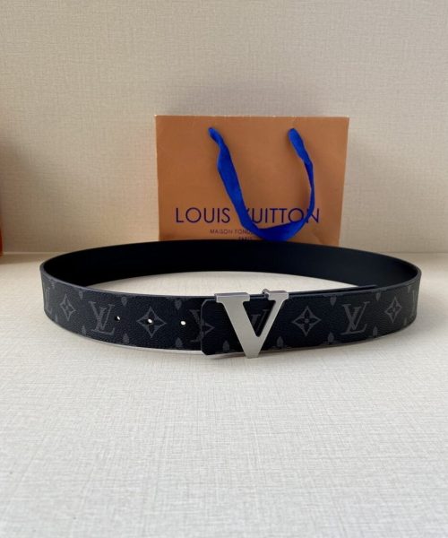 1:1 Replica Louis Vuitton Iconic Reversible LV Belt Black LV Women Belt