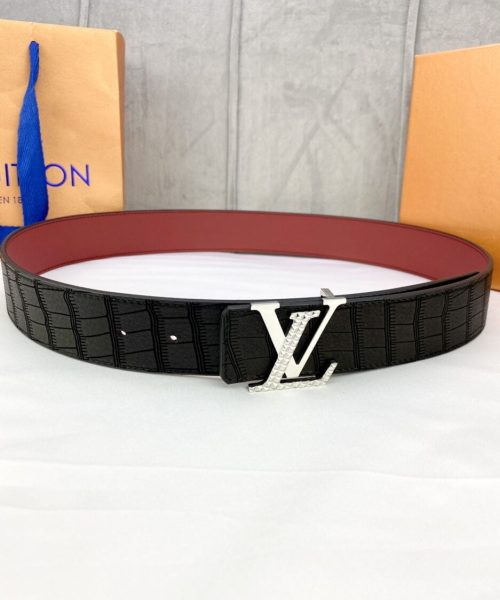 1:1 Replica Louis Vuitton Iconic Reversible LV Belt Black LV Women Belt