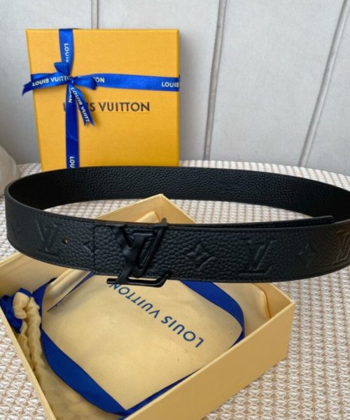 1:1 Replica Louis Vuitton Iconic Reversible LV Belt Black LV Women Belt