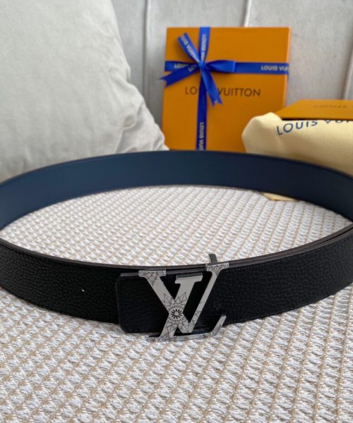 1:1 Replica Louis Vuitton Iconic Reversible LV Belt Black LV Women Belt