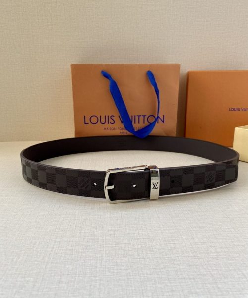 1:1 Replica Louis Vuitton Iconic Reversible LV Belt Black LV Women Belt