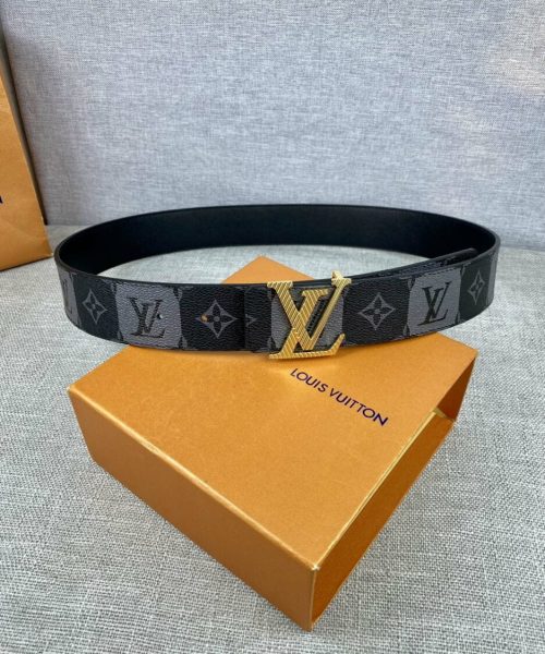 1:1 Replica Louis Vuitton Iconic Reversible LV Belt Black LV Women Belt