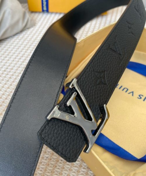 1:1 Replica Louis Vuitton Iconic Reversible LV Belt Black LV Women Belt