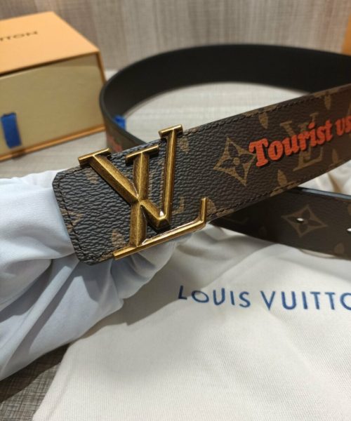 1:1 Replica Louis Vuitton Iconic Reversible LV Belt Brown LV Women Belt