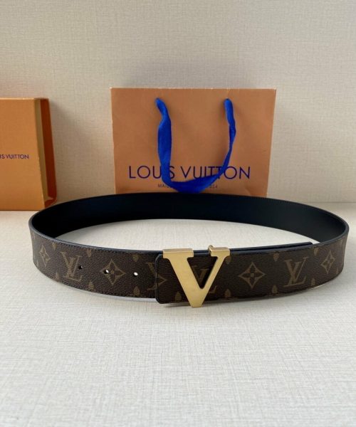 1:1 Replica Louis Vuitton Iconic Reversible LV Belt Brown LV Women Belt