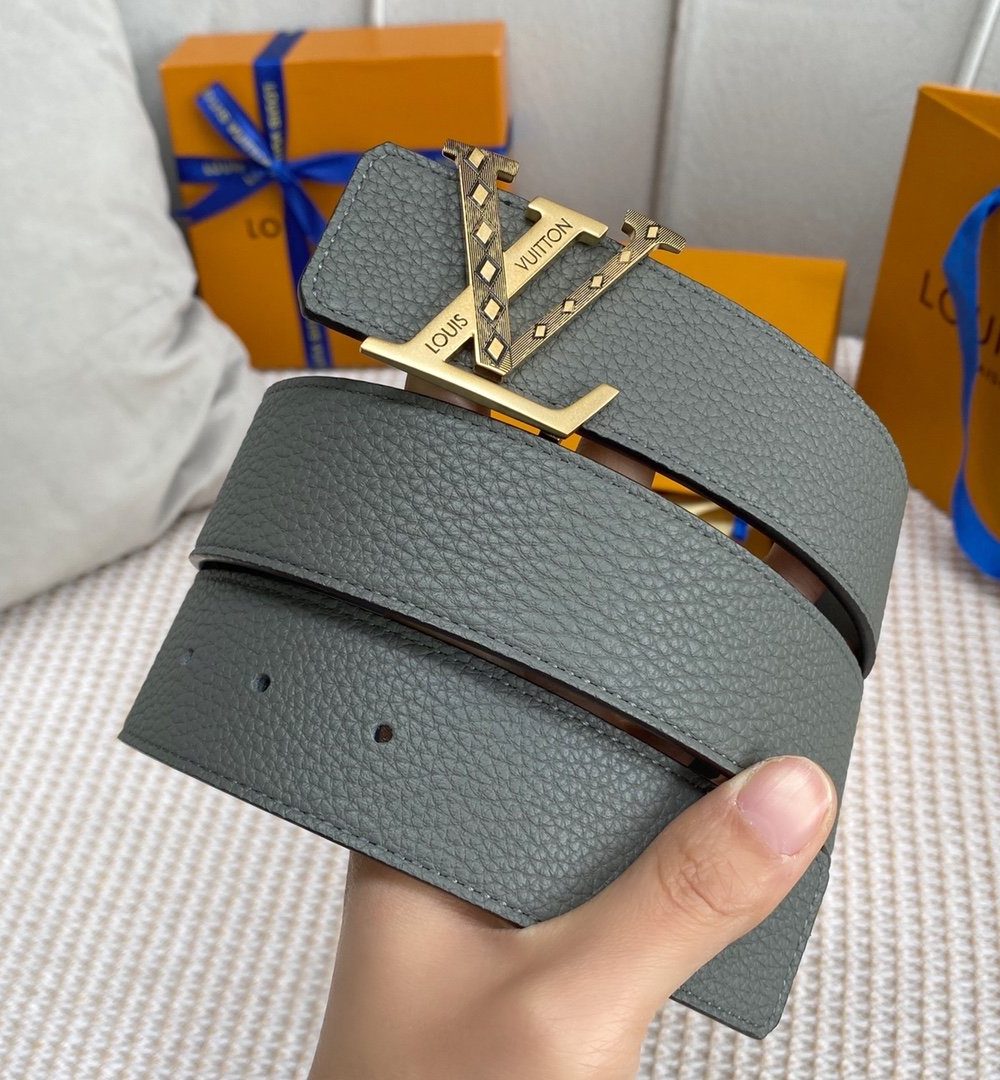 1:1 Replica Louis Vuitton Iconic Reversible LV Belt Grey LV Women Belt