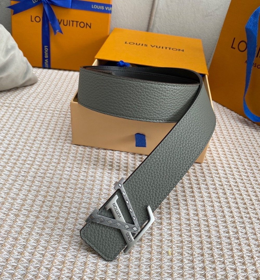 1:1 Replica Louis Vuitton Iconic Reversible LV Belt Grey LV Women Belt