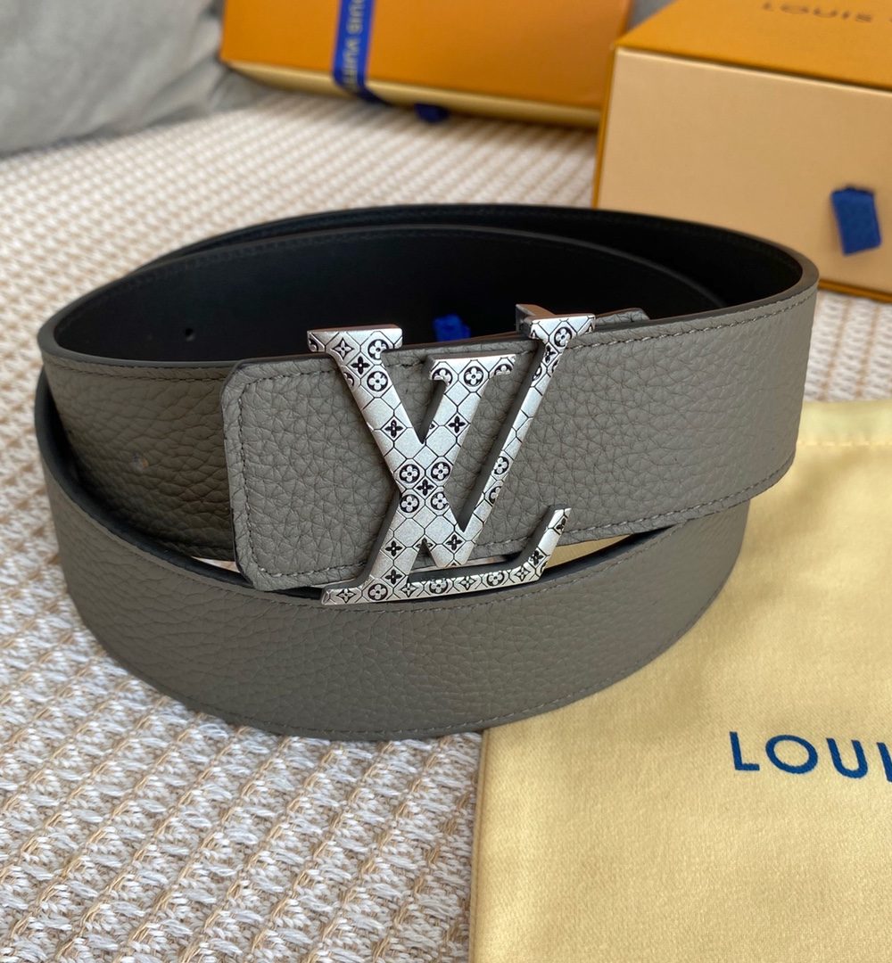 1:1 Replica Louis Vuitton Iconic Reversible LV Belt Grey LV Women Belt
