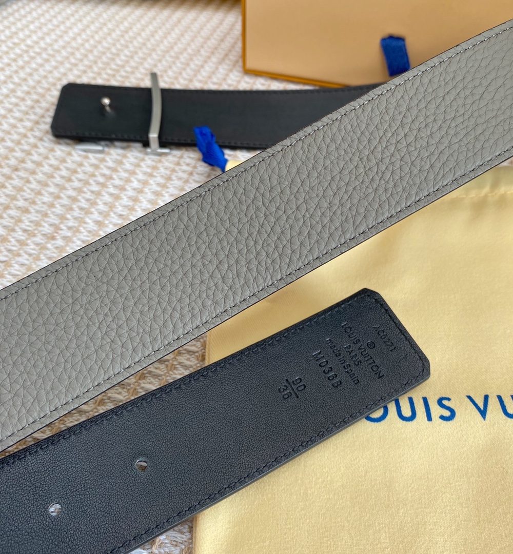 1:1 Replica Louis Vuitton Iconic Reversible LV Belt Grey LV Women Belt