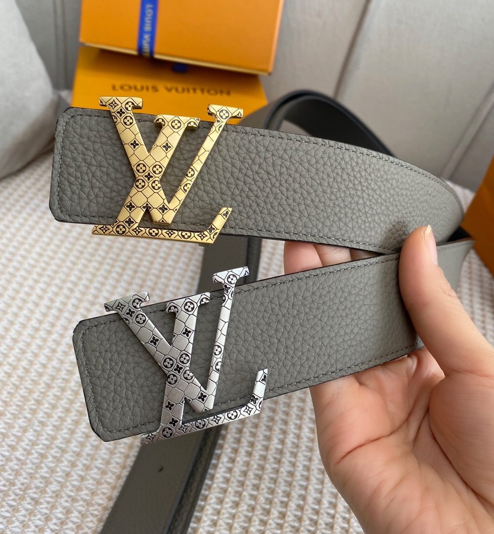 1:1 Replica Louis Vuitton Iconic Reversible LV Belt Grey LV Women Belt