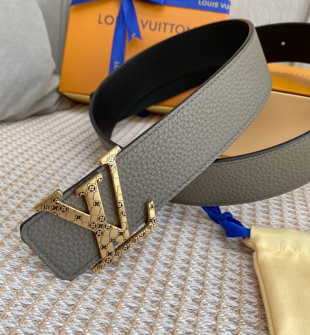 1:1 Replica Louis Vuitton Iconic Reversible LV Belt Grey LV Women Belt