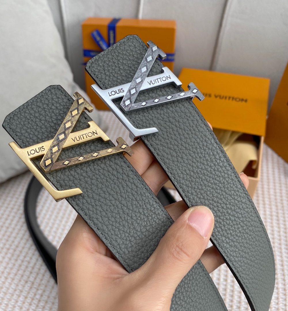 1:1 Replica Louis Vuitton Iconic Reversible LV Belt Grey LV Women Belt