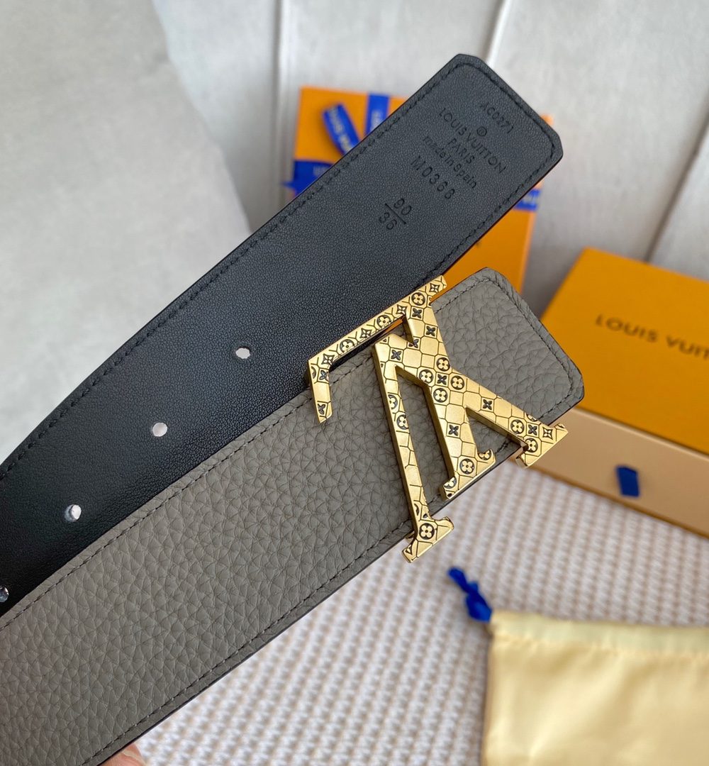 1:1 Replica Louis Vuitton Iconic Reversible LV Belt Grey LV Women Belt