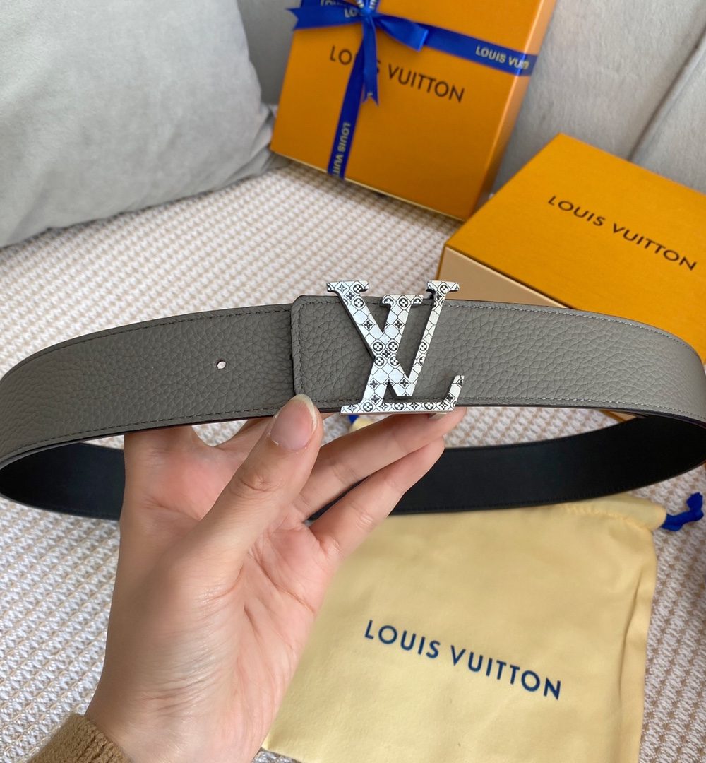 1:1 Replica Louis Vuitton Iconic Reversible LV Belt Grey LV Women Belt