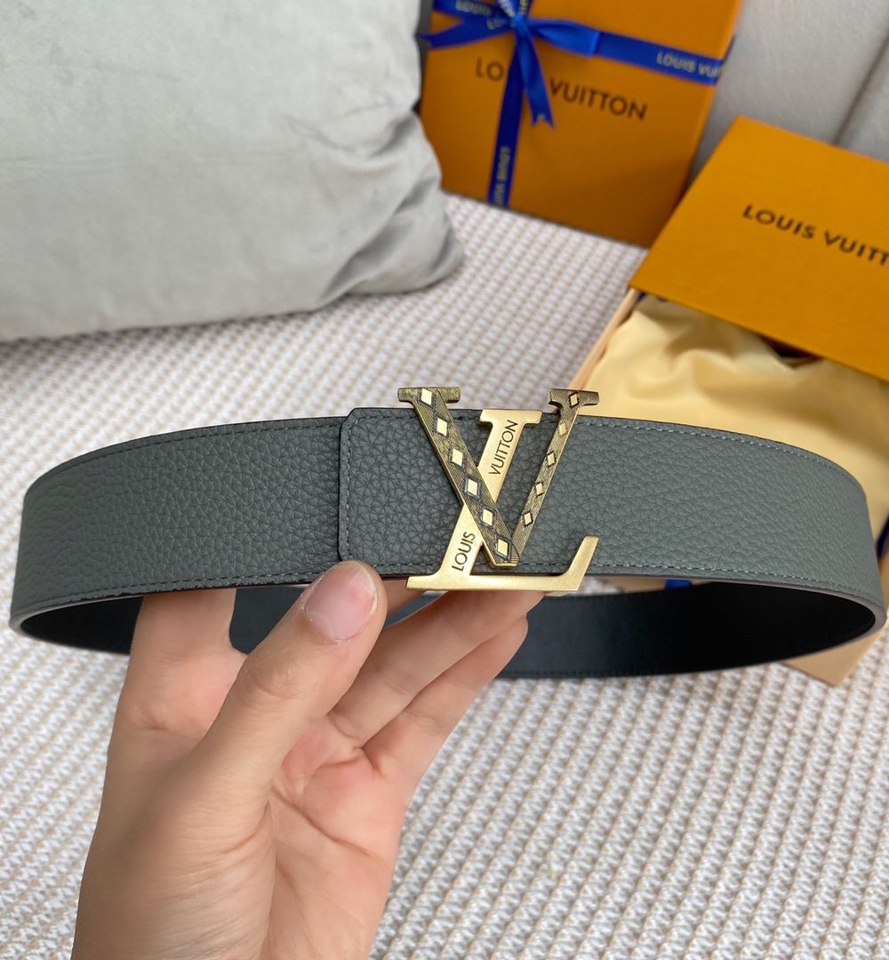 1:1 Replica Louis Vuitton Iconic Reversible LV Belt Grey LV Women Belt