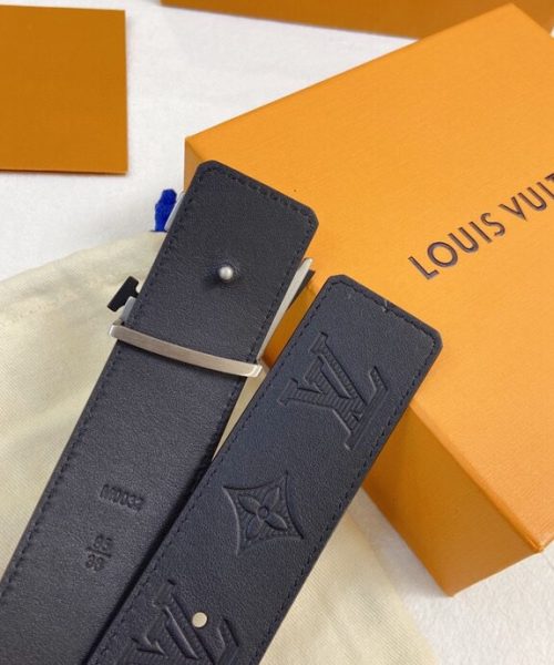 1:1 Replica Louis Vuitton Iconic Reversible LV Belt Monogram Empreinte Black LV Women Belt
