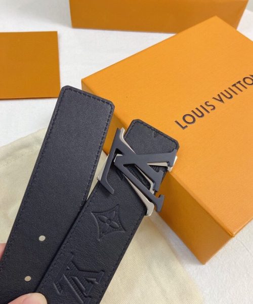 1:1 Replica Louis Vuitton Iconic Reversible LV Belt Monogram Empreinte Black LV Women Belt
