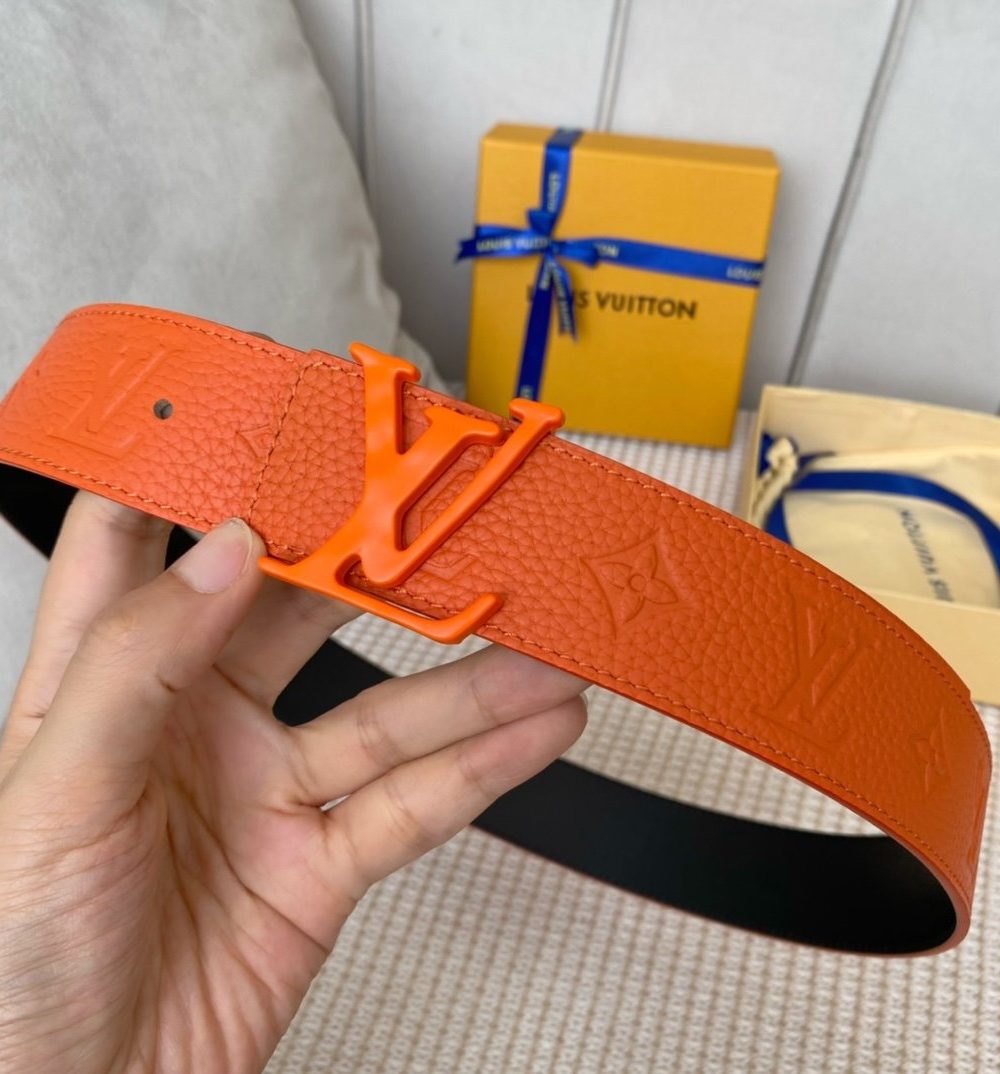 1:1 Replica Louis Vuitton Iconic Reversible LV Belt Orange LV Women Belt