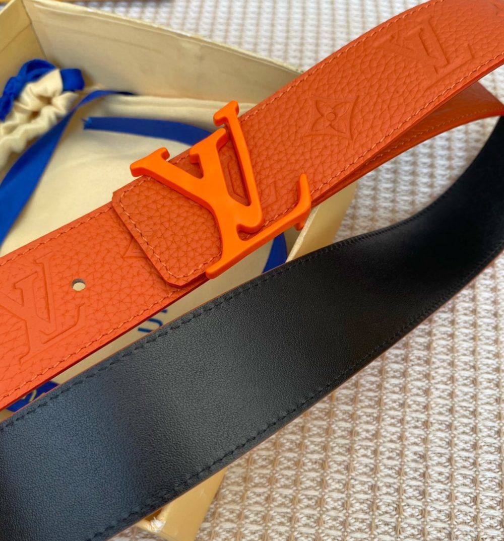 1:1 Replica Louis Vuitton Iconic Reversible LV Belt Orange LV Women Belt
