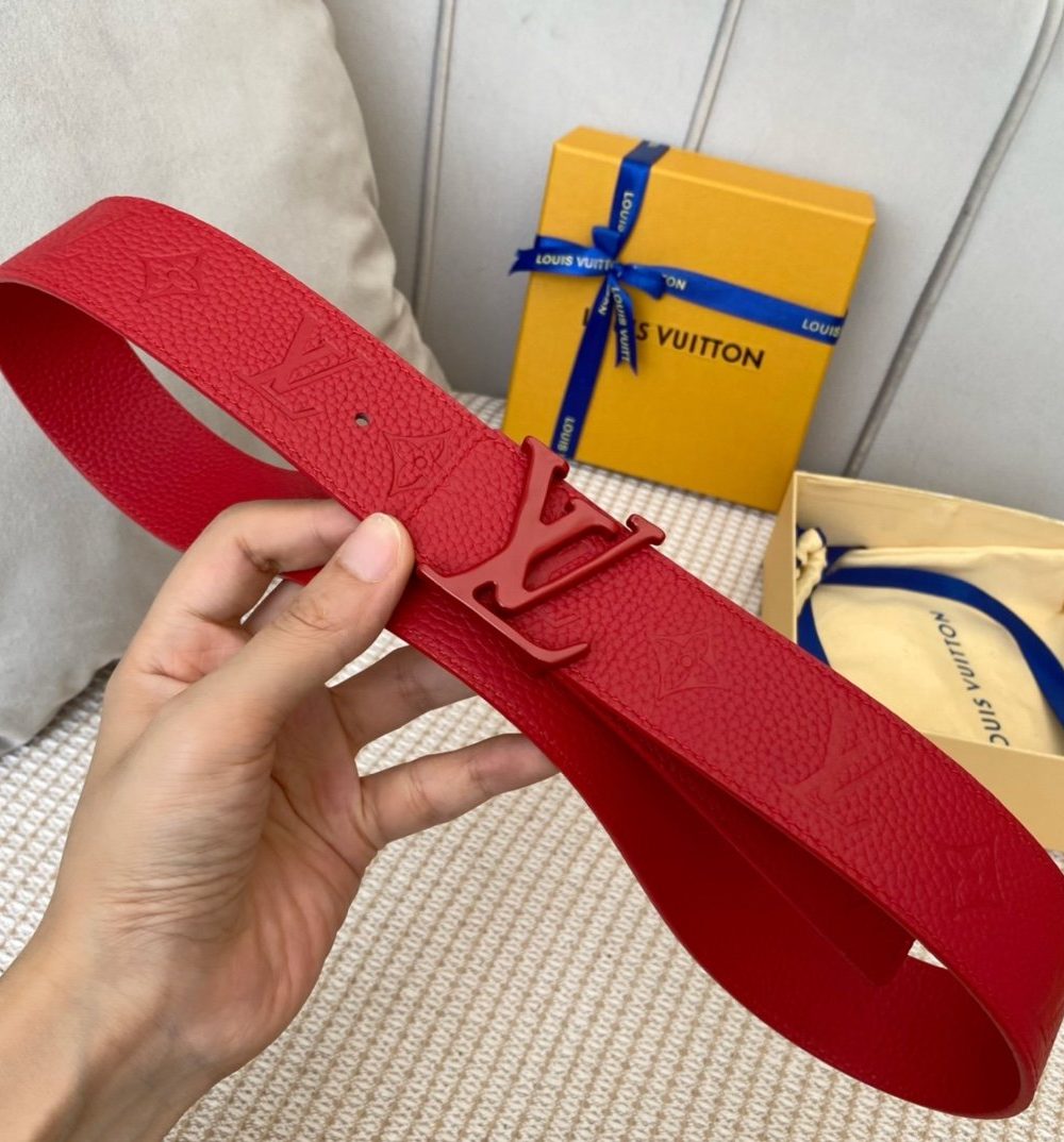 1:1 Replica Louis Vuitton Iconic Reversible LV Belt Red LV Women Belt