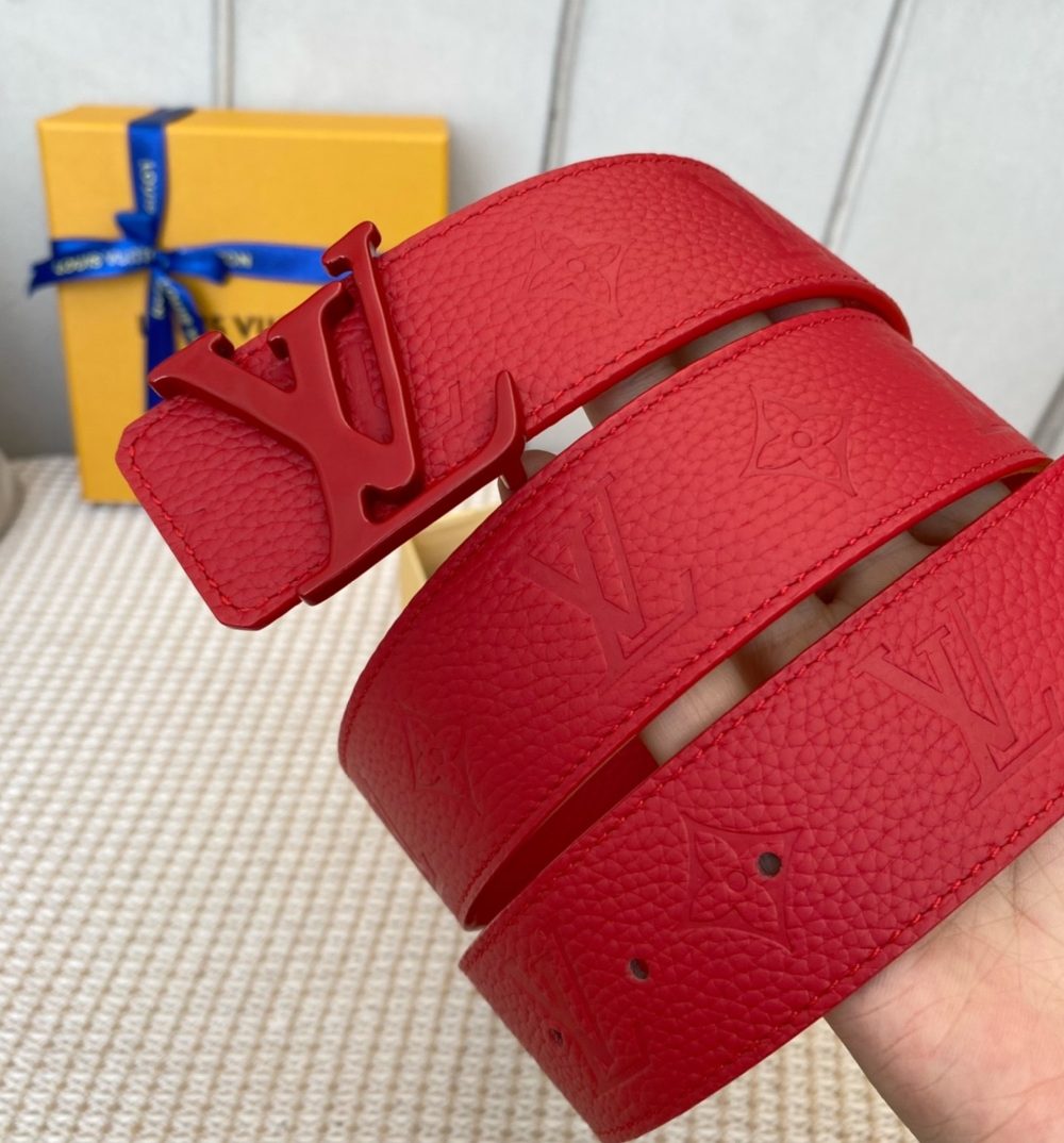 1:1 Replica Louis Vuitton Iconic Reversible LV Belt Red LV Women Belt