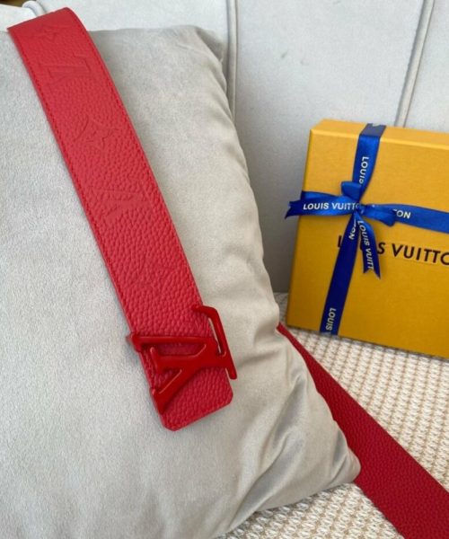 1:1 Replica Louis Vuitton Iconic Reversible LV Belt Red LV Women Belt