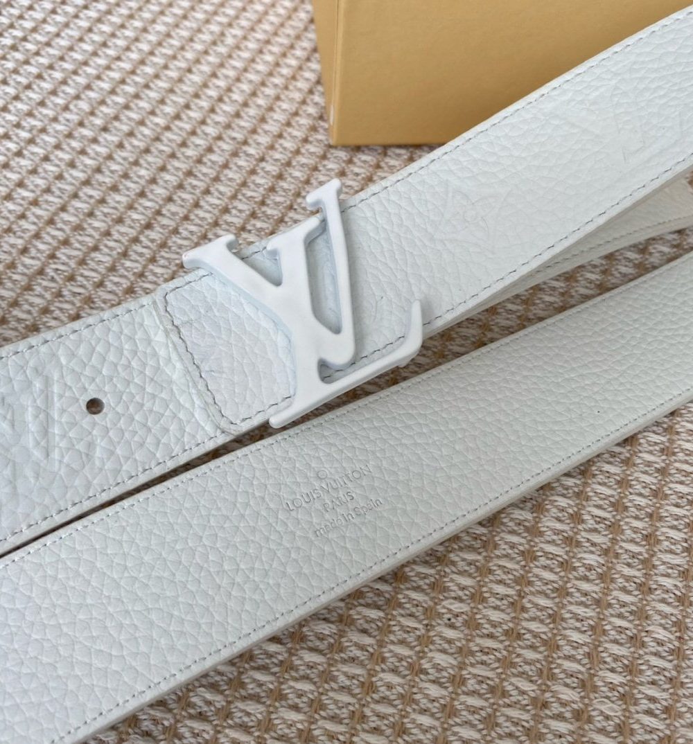 1:1 Replica Louis Vuitton Iconic Reversible LV Belt White LV Women Belt