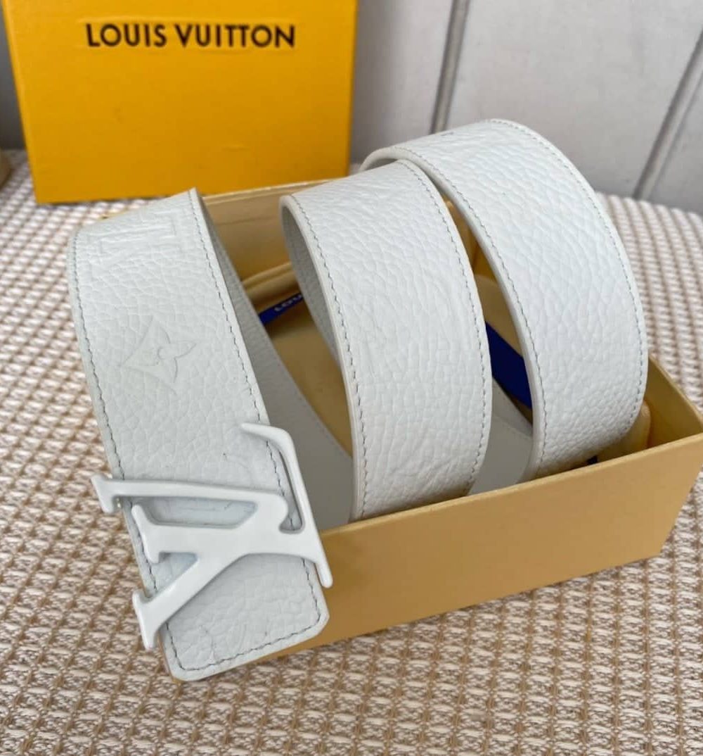 1:1 Replica Louis Vuitton Iconic Reversible LV Belt White LV Women Belt