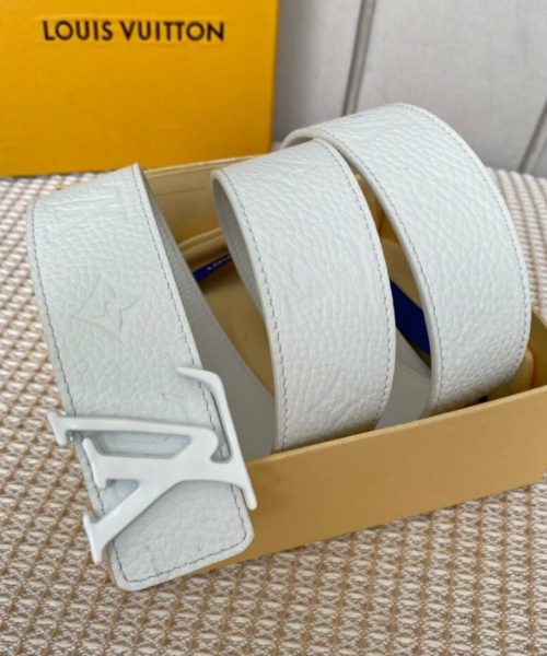 1:1 Replica Louis Vuitton Iconic Reversible LV Belt White LV Women Belt