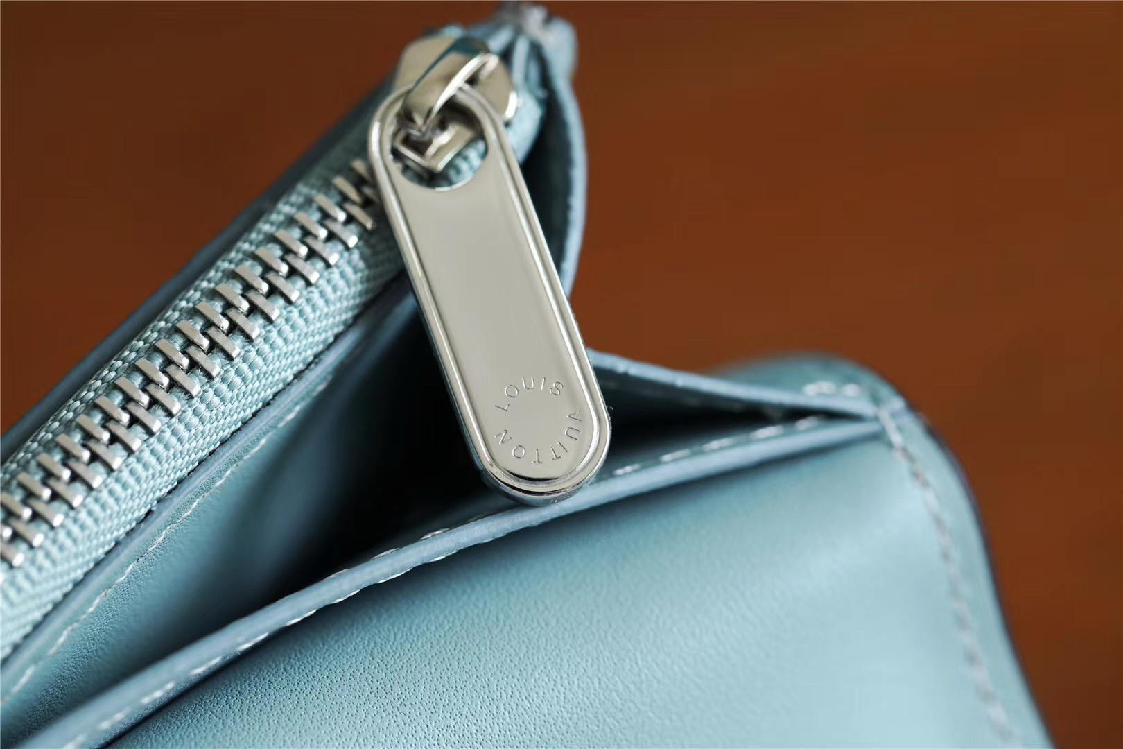 1:1 Replica Louis Vuitton Iris Compact Wallet Mahina Light Blue For Women, Women's Wallets 4.2in/12cm LV - Image 7